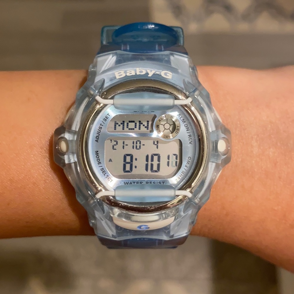 Light blue baby G watch
